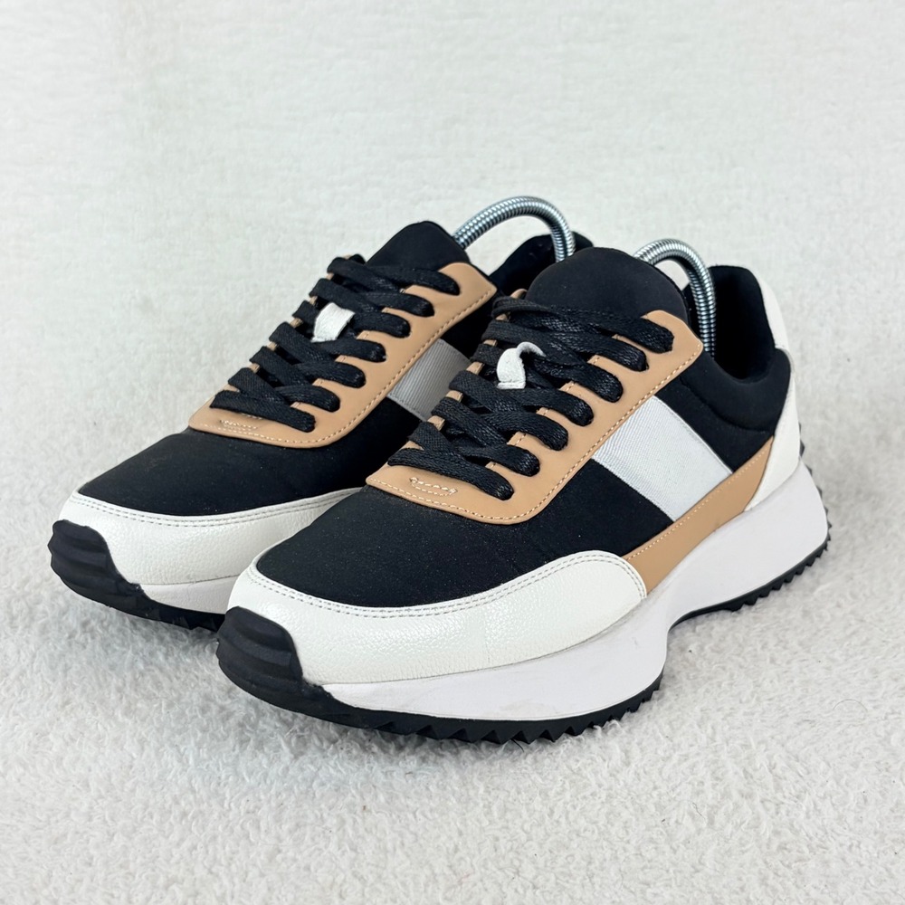 DV Dolce Vita Breela Womens 9‎ Black White Tan Colorblock Platform Sneakers